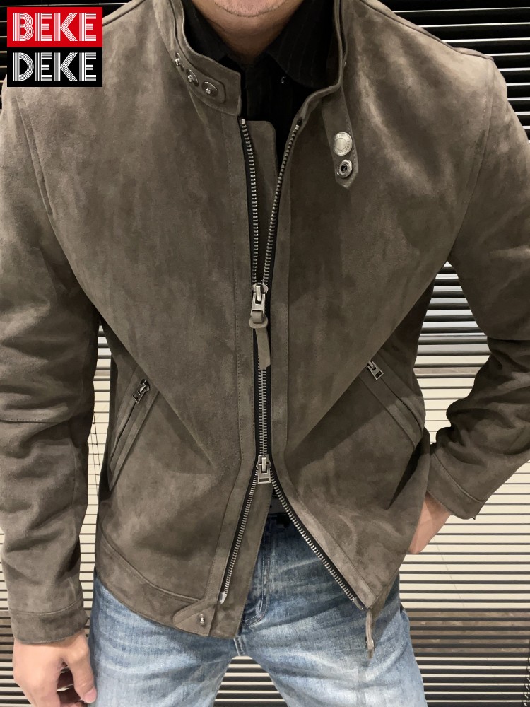Leather Work For Kids - 패션 남성용 신상 슬림핏 스탠드 칼라