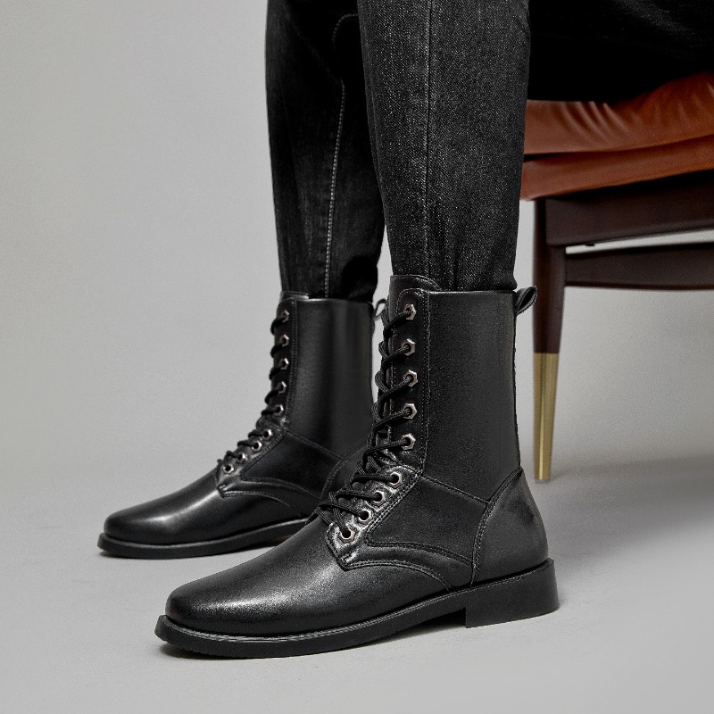 Leatherwork Boots - 하이탑 가죽 부츠 아웃도어 전술 전투