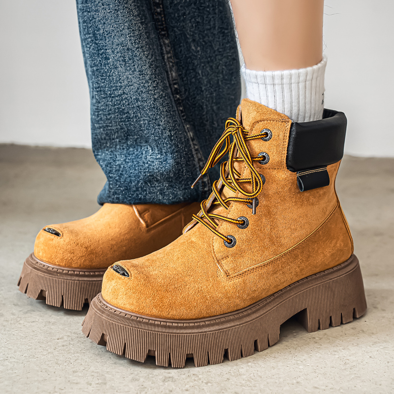 Leatherwork Boots - 클래식 하이탑 부츠 아웃도어 가죽 남성