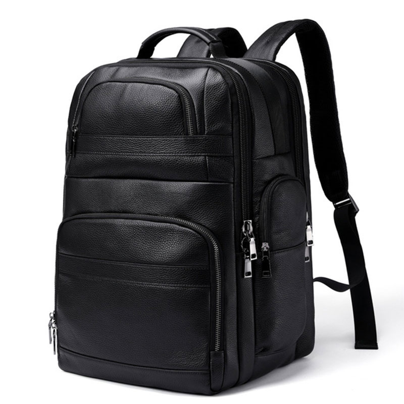 Leather Work Rucksack Mens - Luufan 정품 가죽 백팩, USB 대형