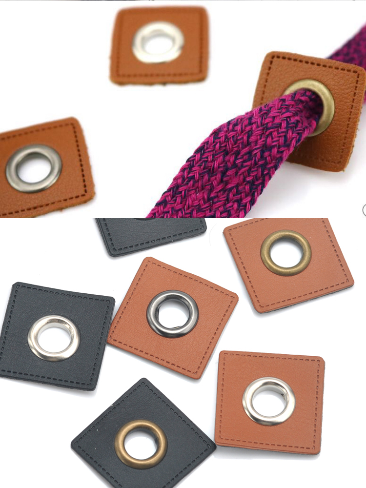 Leatherwork Eyelets - 30 개/몫 27/37mm 스퀘어 블랙/브라운 PU