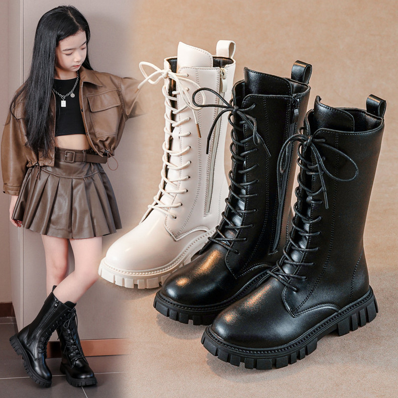 Leather Work For Kids - 겨울 어린이 영국 스타일 하이 PU