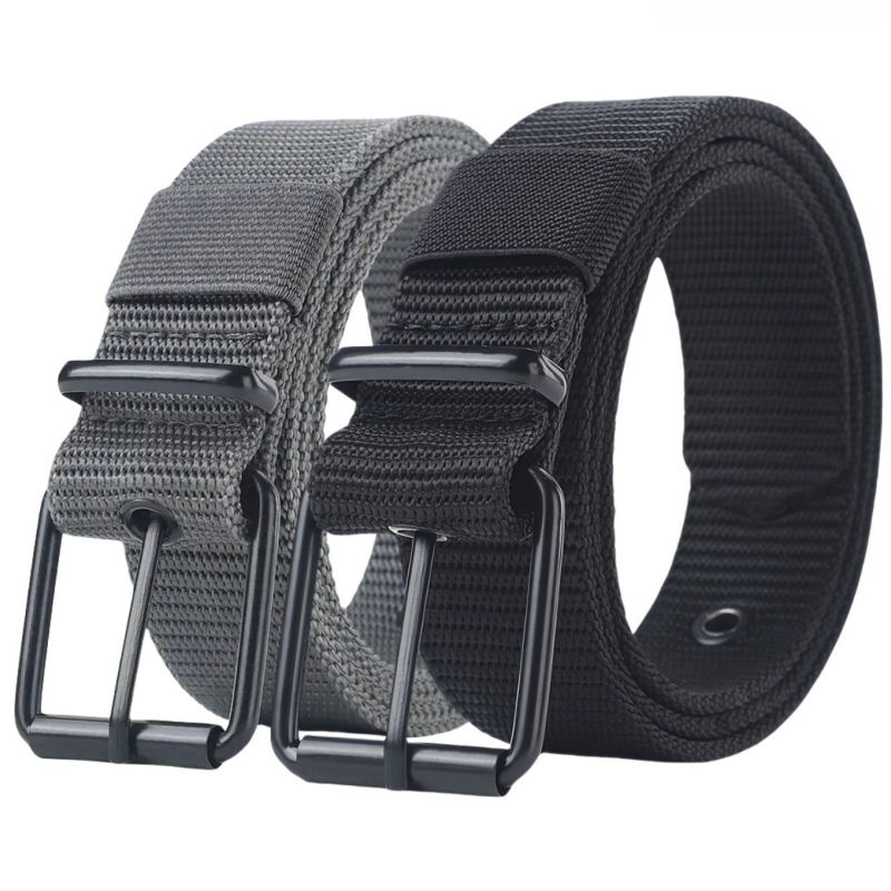 새로운 남성 벨트 다공성 캔버스 핀 버클 가죽 벨트 야 - Leatherwork Eyelets 리뷰 및 가격