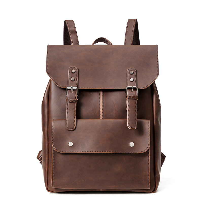 GOYN 빈티지 남성용 가죽 배낭 Bookbag 14  - Leather Work Rucksack Mens 리뷰 및 가격