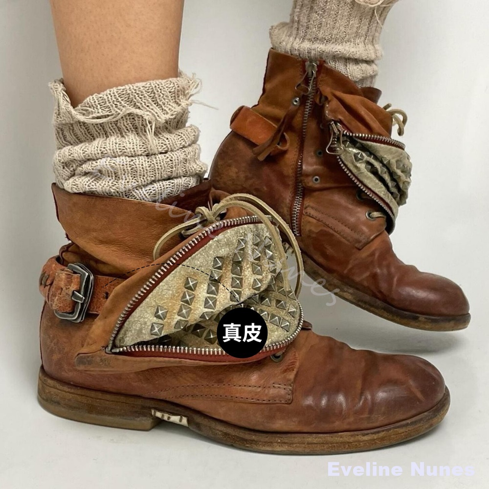 빈티지 디스트레스드 브라운 앵클 부츠 남성용 라운드 토 - Vintage Leatherwork 리뷰 및 가격