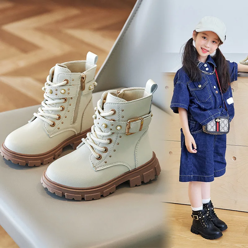 가을 겨울 소녀용 플리스 안감 따뜻한 작업용 숏부츠 어 - Leather Work For Kids 리뷰 및 가격