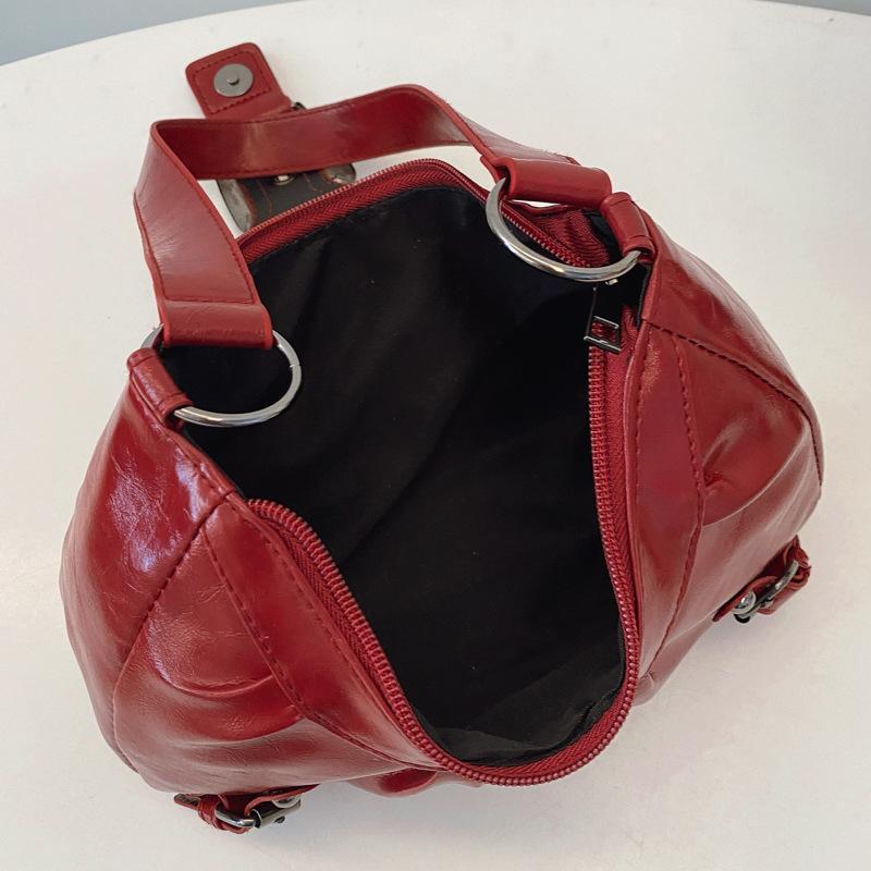 Y2K 레트로 플리츠 가죽 숄더백 여성용 핸드백 언더암 - Leather Work Handbags For Women 리뷰 및 가격