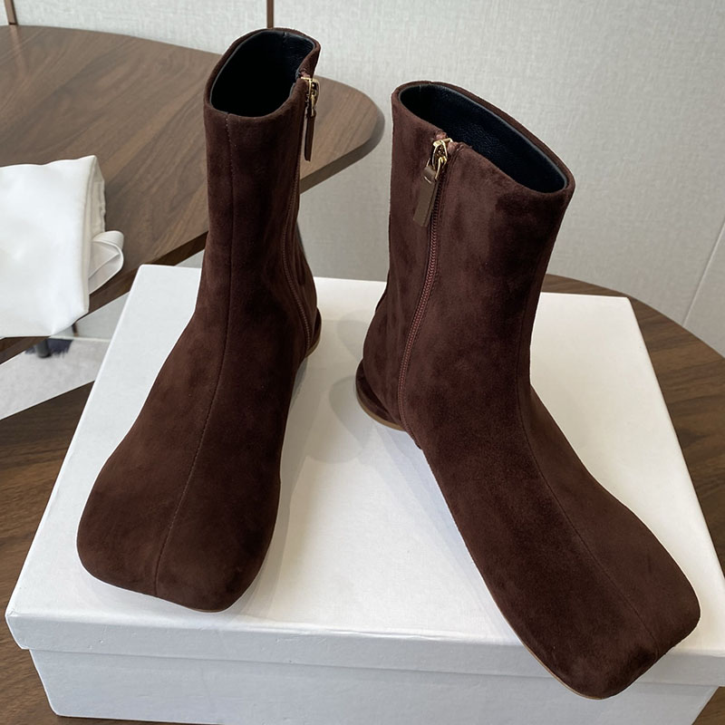 첼시 부츠 여성 스웨이드 플랫 바닥 짧은 부츠 라운드  - Leather Work For Kids 리뷰 및 가격