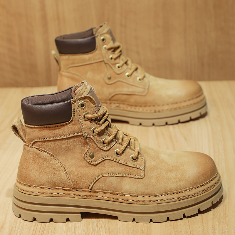 남성용 패션 봄 플랫폼 부츠 편안한 가죽 미끄럼 방지  - Leatherwork Boots 리뷰 및 가격