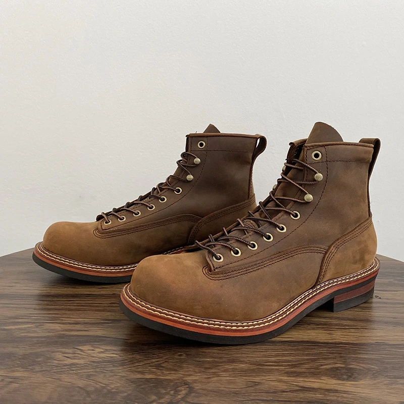 빈티지 영국 남성 발목 부츠 수제 고품질 암소 가죽 신 - Vintage Leatherwork 리뷰 및 가격