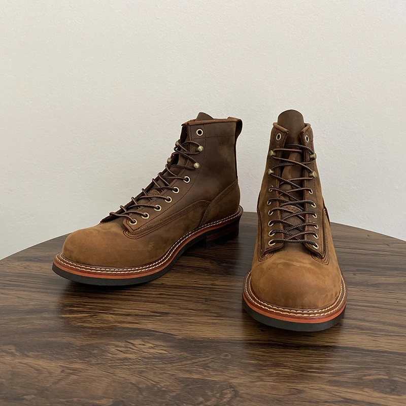 빈티지 영국 남성 발목 부츠 수제 고품질 암소 가죽 신 - Vintage Leatherwork 리뷰 및 가격