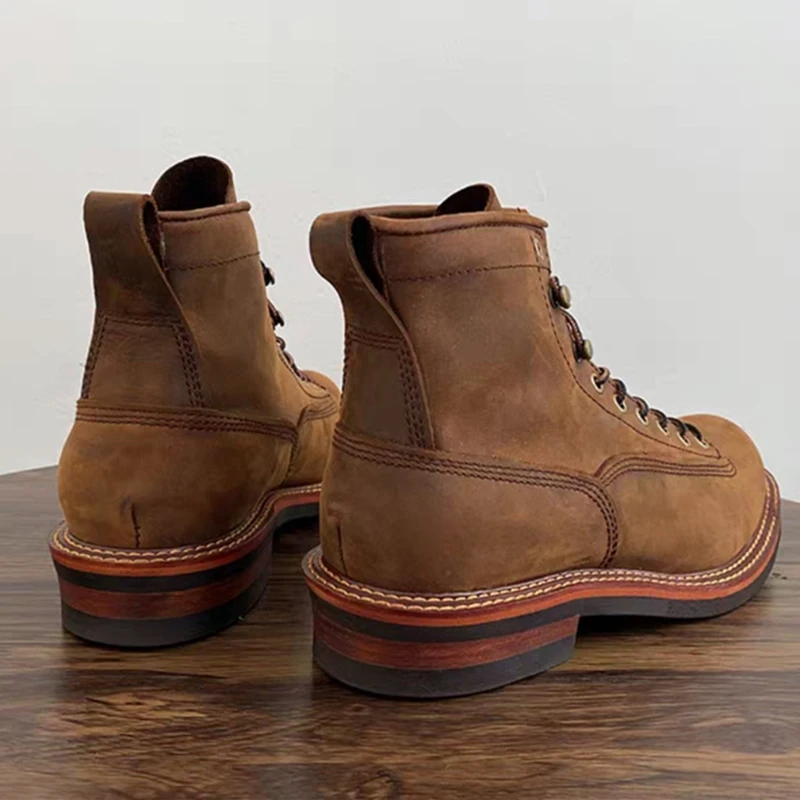 빈티지 영국 남성 발목 부츠 수제 고품질 암소 가죽 신 - Vintage Leatherwork 리뷰 및 가격