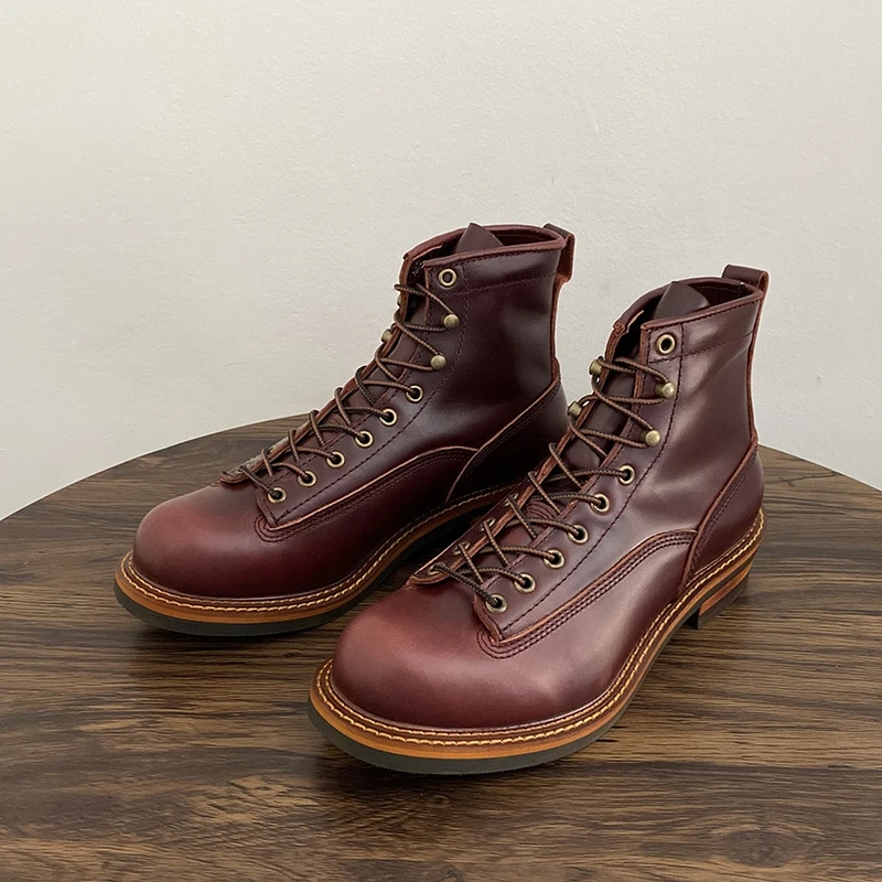 빈티지 영국 남성 발목 부츠 수제 고품질 암소 가죽 신 - Vintage Leatherwork 리뷰 및 가격