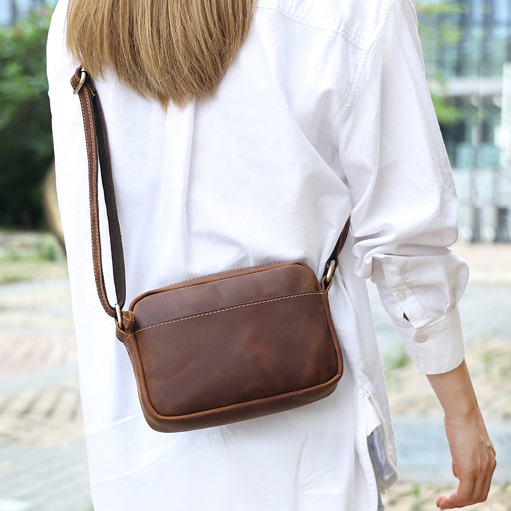 남성용 고급 천연 소가죽 메신저 백 빈티지 가죽 크로스 - Vintage Leatherwork 리뷰 및 가격