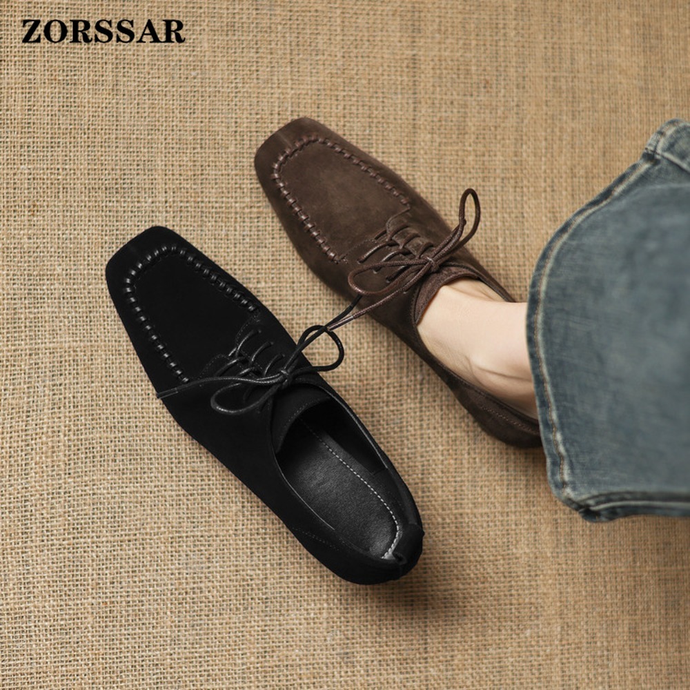 여성용 브라운 스웨이드 스퀘어 토 레이스업 옥스퍼드 슈 - Leather Work For Kids 리뷰 및 가격