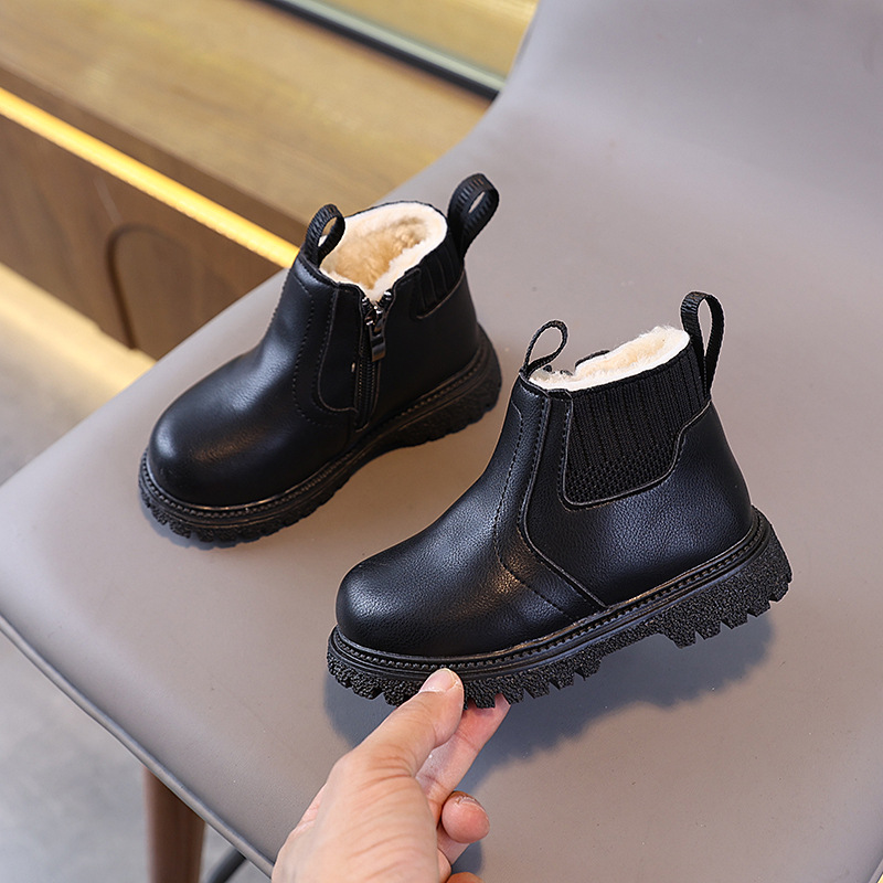 어린이 양털 안감 작업 짧은 부츠 겨울 어린이 따뜻한  - Leather Work For Kids 리뷰 및 가격