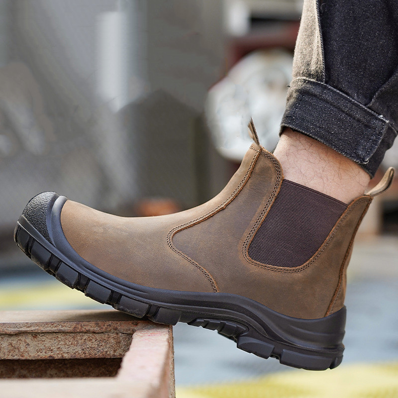 대형 남성용 패션 스틸 토 커버 작업화 소가죽 안전화  - Leatherwork Boots 리뷰 및 가격