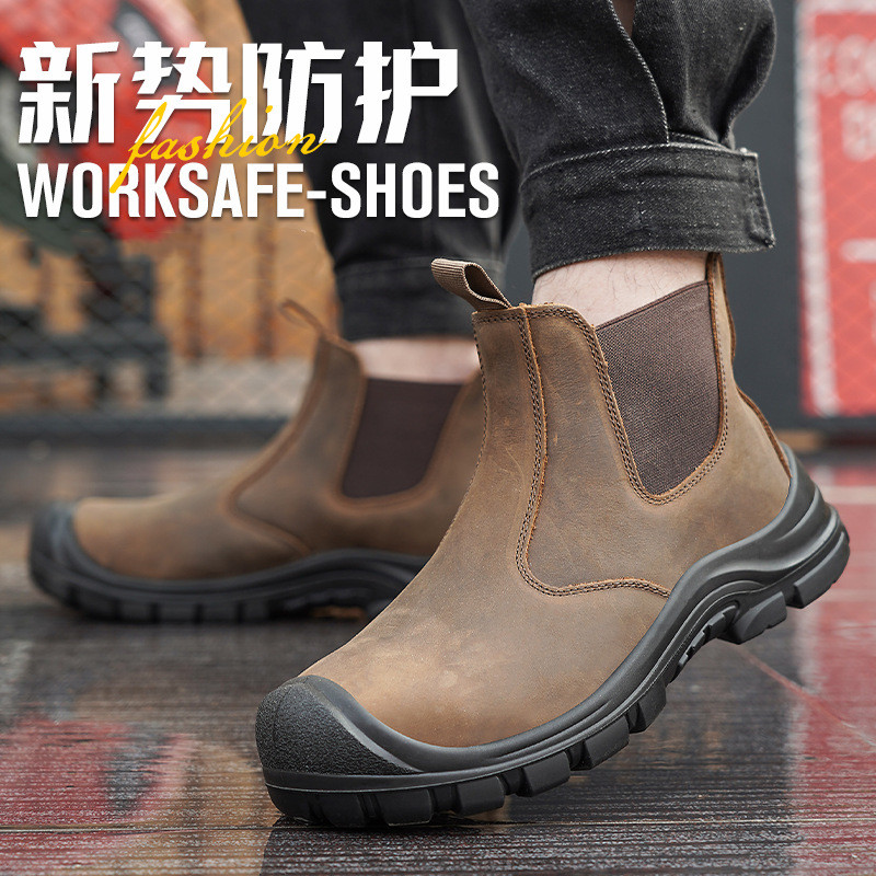 대형 남성용 패션 스틸 토 커버 작업화 소가죽 안전화  - Leatherwork Boots 리뷰 및 가격
