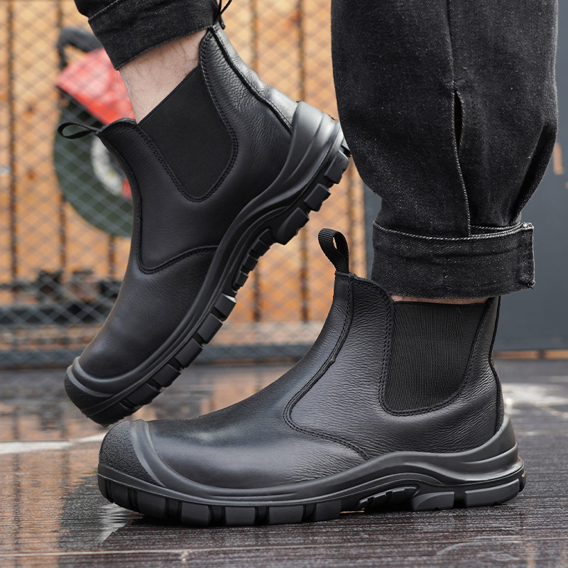 대형 남성용 패션 스틸 토 커버 작업화 소가죽 안전화  - Leatherwork Boots 리뷰 및 가격