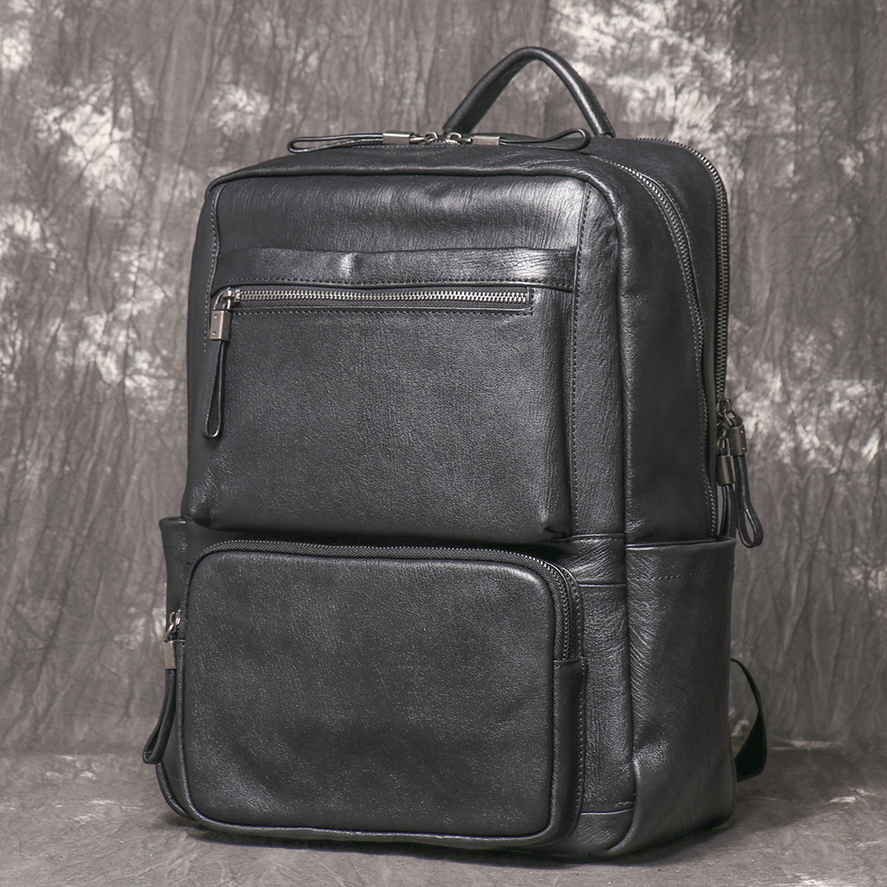 남성용 블랙 천연 가죽 백팩, 다중 수납공간, 베지터블 - Leather Work Rucksack Mens 리뷰 및 가격