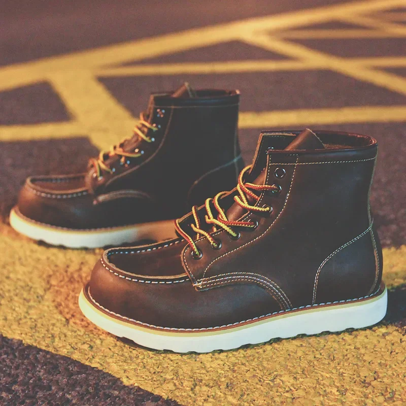 진짜 가죽 남성 부츠 빈티지 툴링 부츠 남성 숏 부츠  - Leatherworking Equipment 리뷰 및 가격