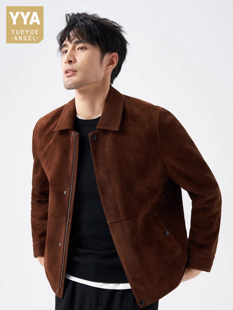 최고 품질 천연 진짜 스웨이드 가죽 자켓 비즈니스 캐주 - Leather Work For Kids 리뷰 및 가격