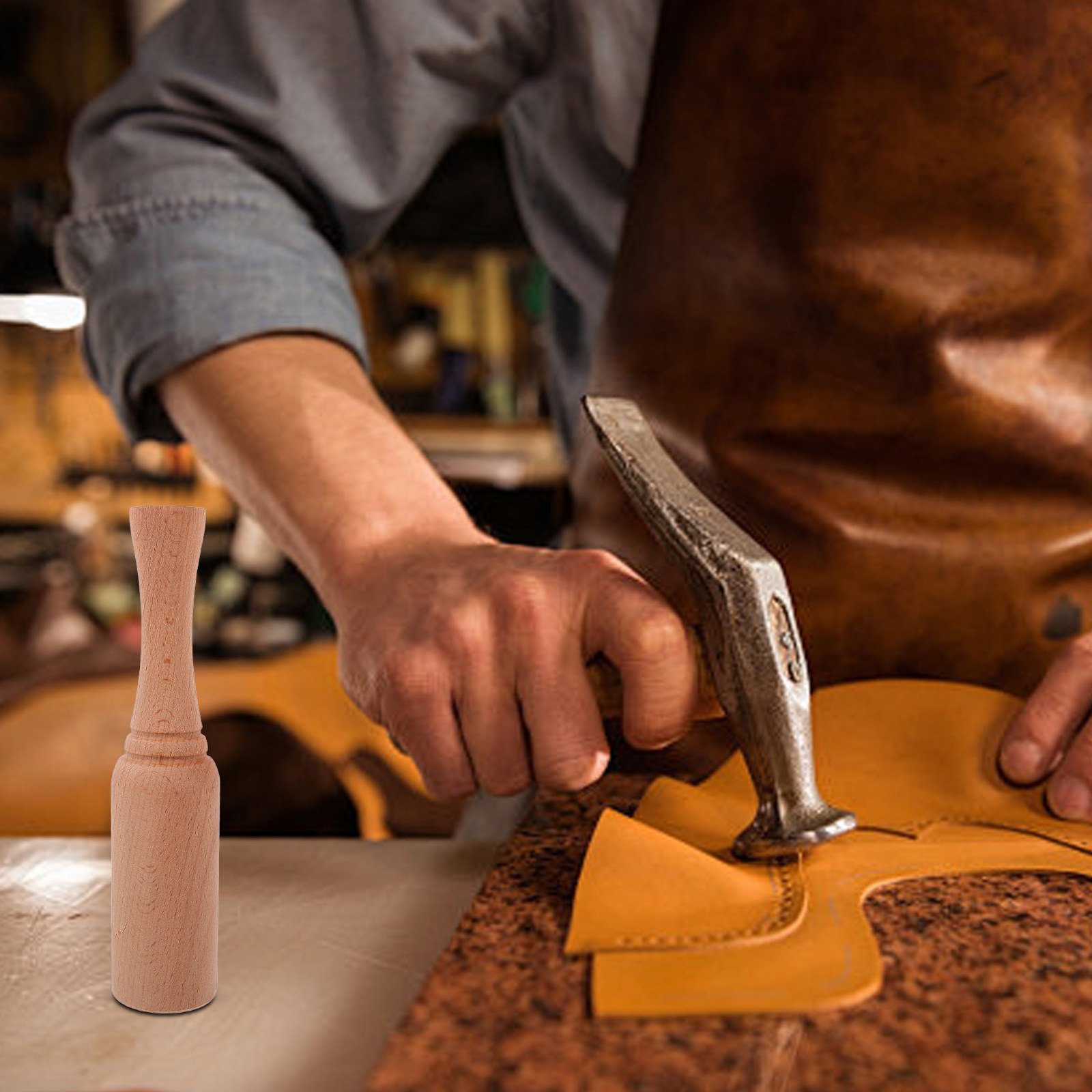 부드럽고 편안한 그립감의 너도밤나무 가죽 공예 망치 - - Leatherwork Mallet 리뷰 및 가격
