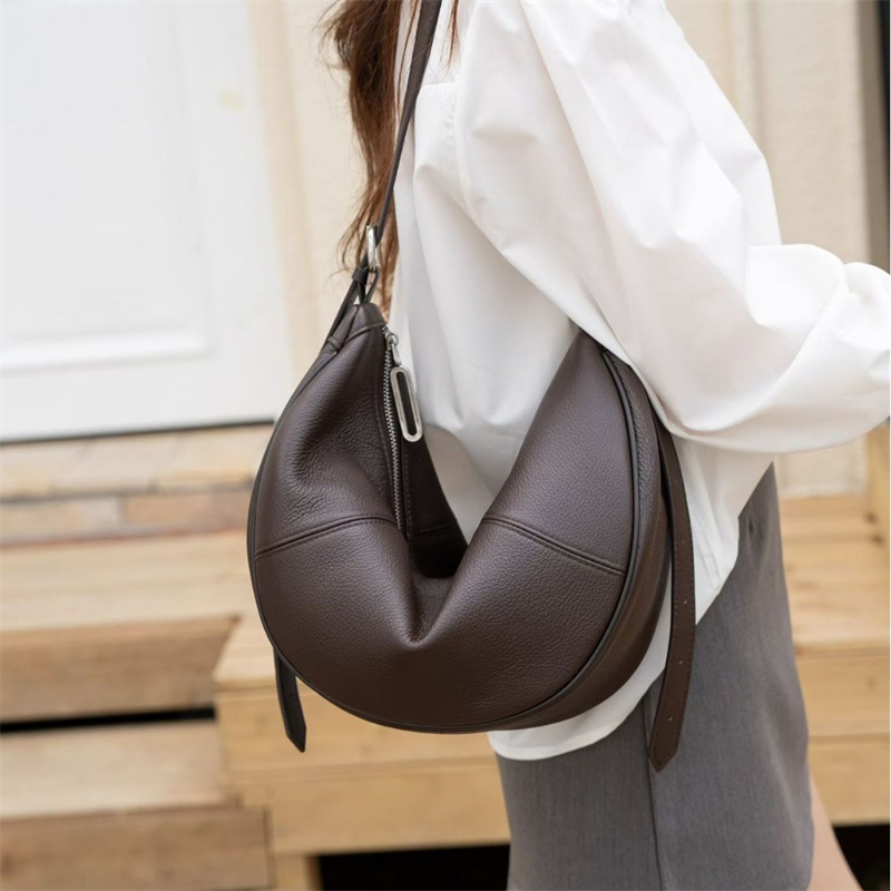 BURMINSA 여성용 정품 가죽 크레센트 호보 숄더  - Leather Work Handbags For Women 리뷰 및 가격