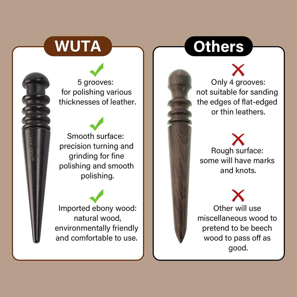 WUTA 1개 프로 가죽 엣지 버니셔 고밀도 흑단 블랙 - Leatherwork Mallet 리뷰 및 가격