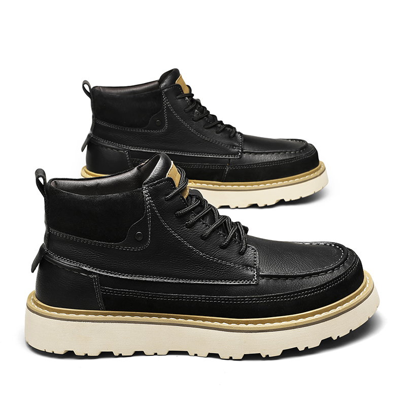 남성용 브라운 플리스 안감 따뜻한 하이탑 워크 부츠 레 - Leatherwork Boots 리뷰 및 가격