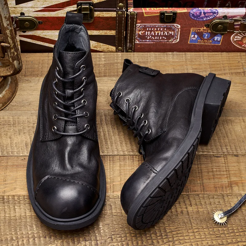 빈티지 비즈니스 남성 부츠 럭셔리 천연 소가죽 봄 작업 - Vintage Leatherwork 리뷰 및 가격