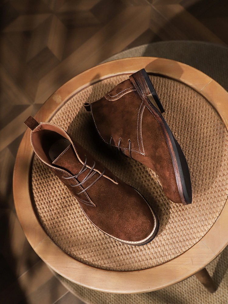 패션 다목적 남성 레이스 업 컬러 블록 암소 스웨이드  - Leatherwork Boots 리뷰 및 가격